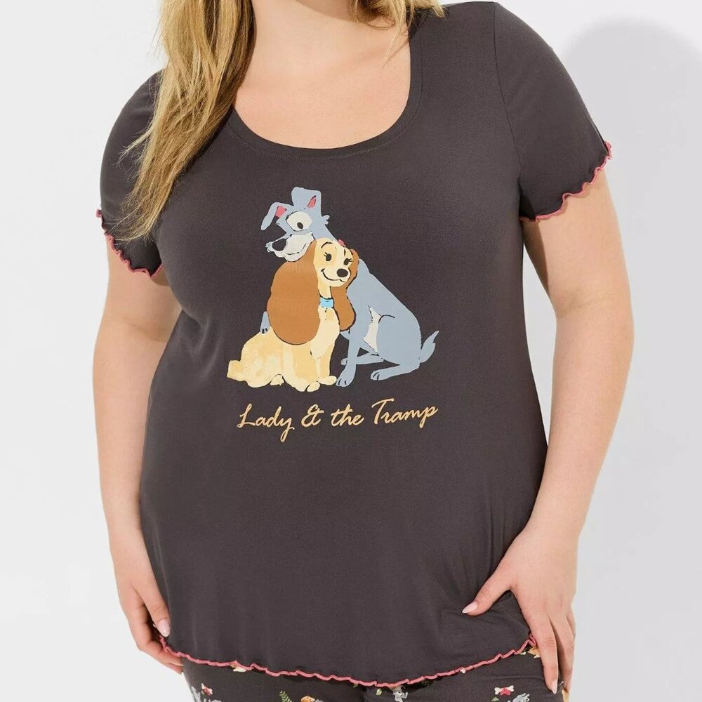 ❤️NWT TORRID DISNEY LADY AND THE TRAMP LETTUCE EDGE TEE - PLUS SIZE